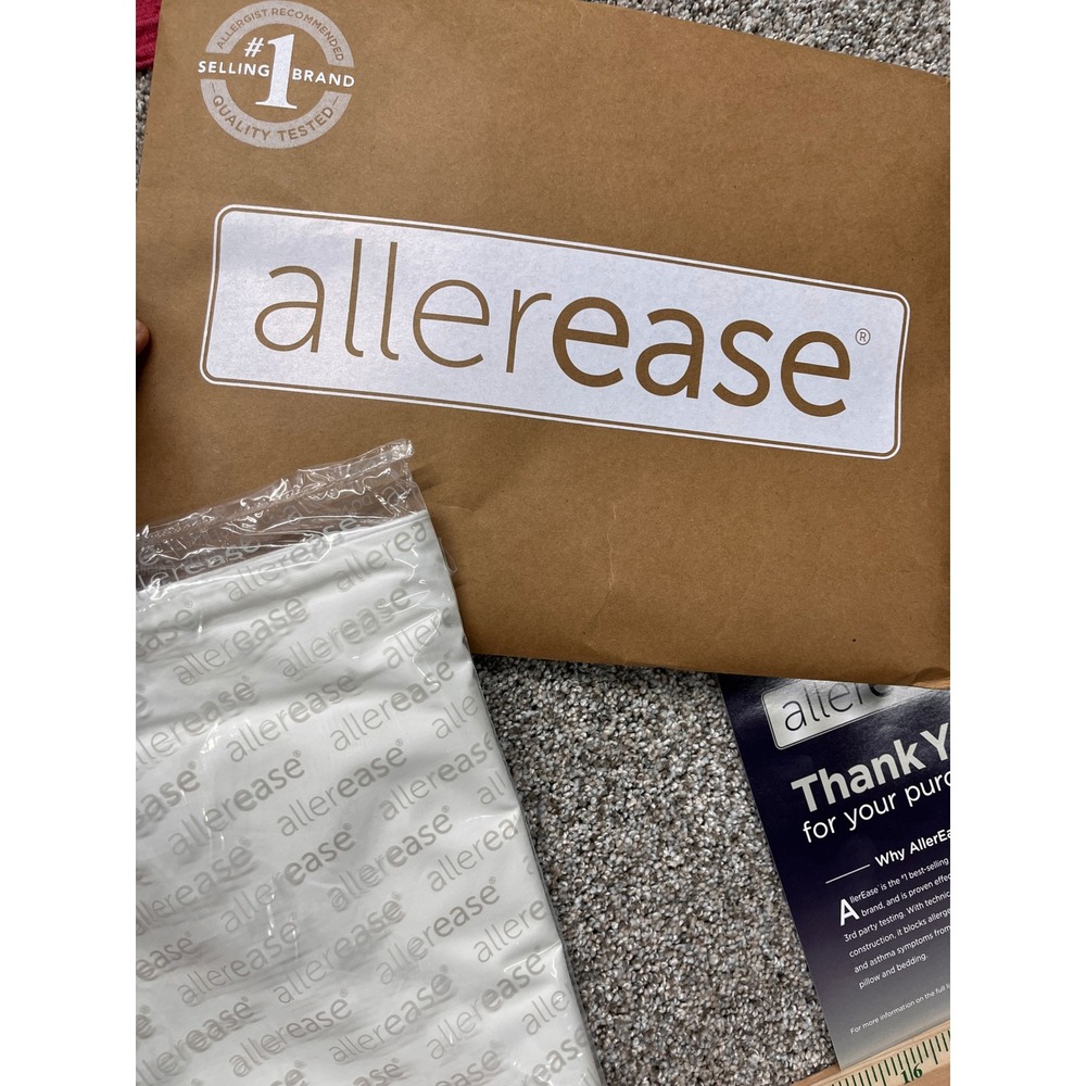 Allerease Pillow Protector Unisex S White NEW Organic Cotton Allergy Defense - Picture 9 of 9